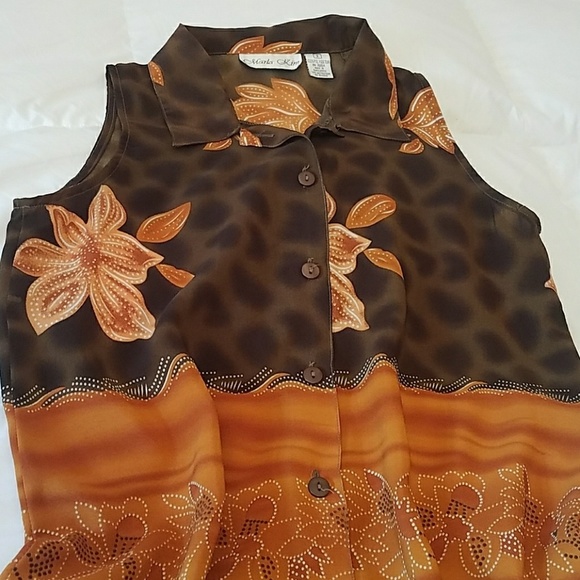 Marla Kim sleeveless blouse sz sm - Picture 3 of 5
